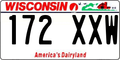 WI license plate 172XXW