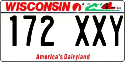 WI license plate 172XXY