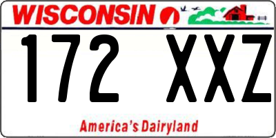 WI license plate 172XXZ