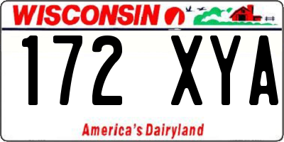 WI license plate 172XYA