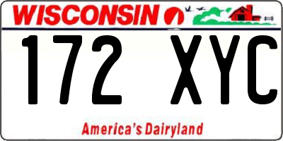 WI license plate 172XYC