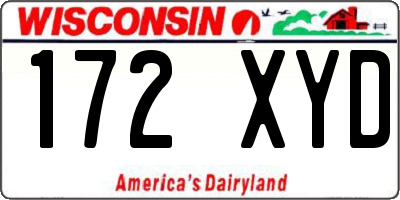WI license plate 172XYD