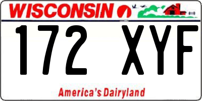 WI license plate 172XYF