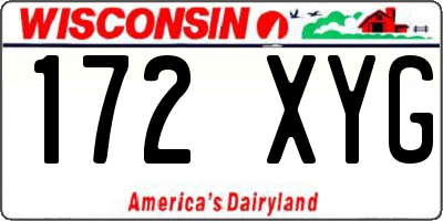 WI license plate 172XYG