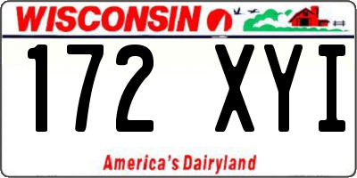 WI license plate 172XYI