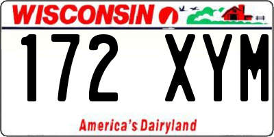 WI license plate 172XYM