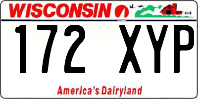WI license plate 172XYP