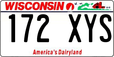 WI license plate 172XYS