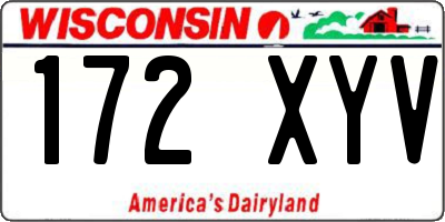 WI license plate 172XYV