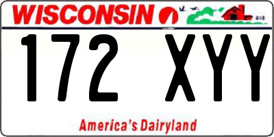 WI license plate 172XYY