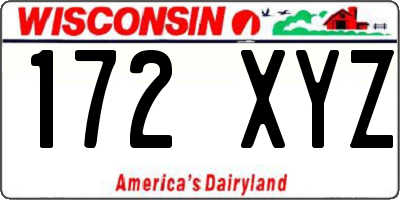 WI license plate 172XYZ