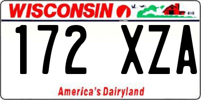 WI license plate 172XZA