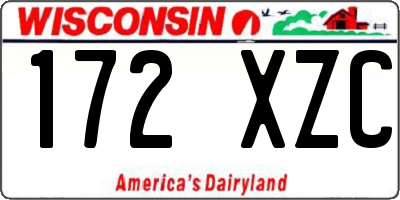 WI license plate 172XZC