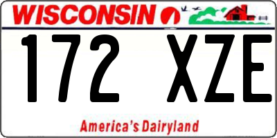 WI license plate 172XZE
