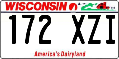 WI license plate 172XZI