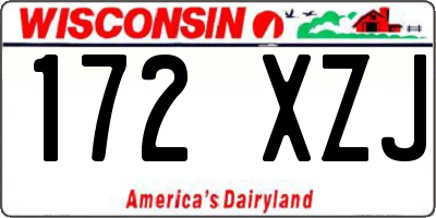 WI license plate 172XZJ
