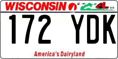 WI license plate 172YDK