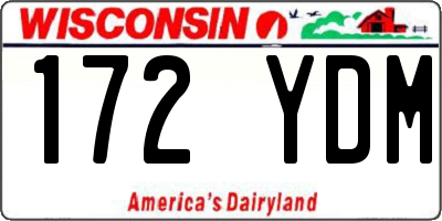 WI license plate 172YDM