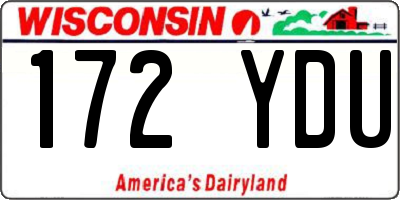 WI license plate 172YDU