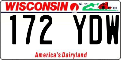 WI license plate 172YDW