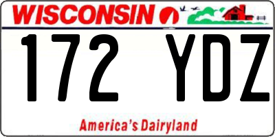 WI license plate 172YDZ