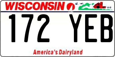 WI license plate 172YEB