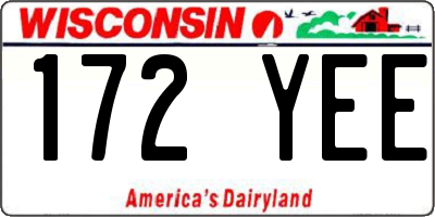 WI license plate 172YEE