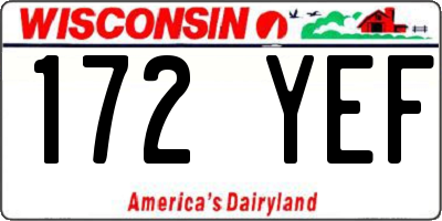 WI license plate 172YEF