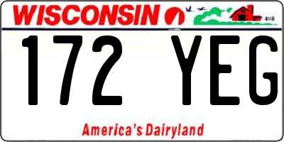 WI license plate 172YEG