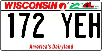 WI license plate 172YEH