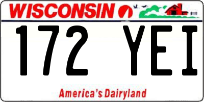 WI license plate 172YEI