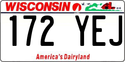 WI license plate 172YEJ