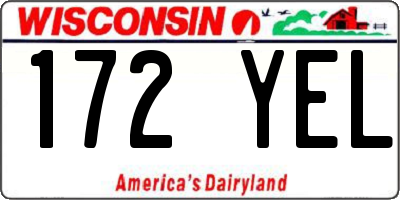 WI license plate 172YEL