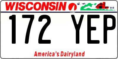 WI license plate 172YEP