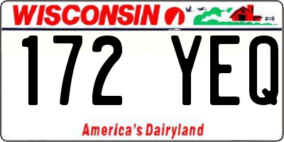 WI license plate 172YEQ
