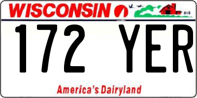 WI license plate 172YER