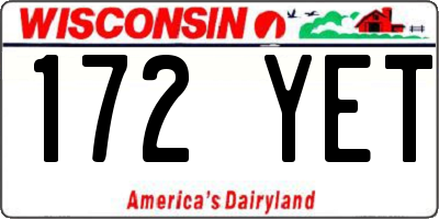 WI license plate 172YET
