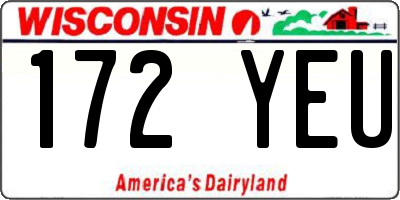 WI license plate 172YEU