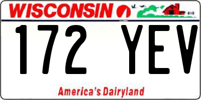 WI license plate 172YEV