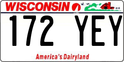 WI license plate 172YEY