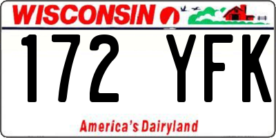 WI license plate 172YFK