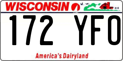 WI license plate 172YFO