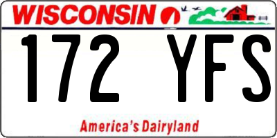 WI license plate 172YFS