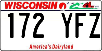 WI license plate 172YFZ