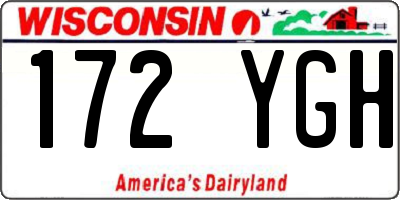 WI license plate 172YGH