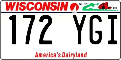 WI license plate 172YGI