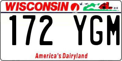 WI license plate 172YGM