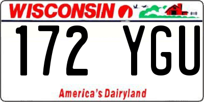 WI license plate 172YGU