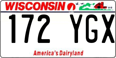 WI license plate 172YGX