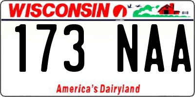 WI license plate 173NAA